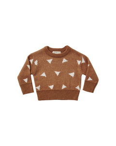 Rylee + Cru - Triangles Knit Pullover - Rust
