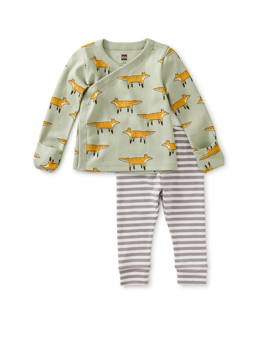 Tea Collection - Wrap Top Baby Outfit - Fancy Foxes