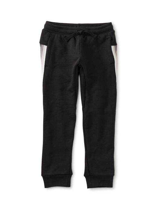 Stripe-Out Jogger - Jet Black with White/Grey Stripe