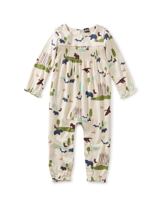 Tea Collection - Sweetly Smocked Baby Romper - Swedish Lapland