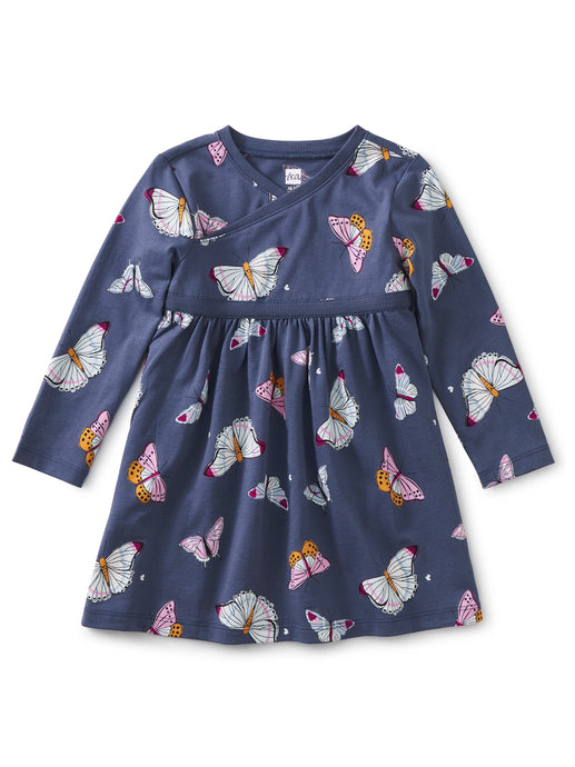 Tea Collection - Wrap Neck Baby Dress - Butterfly Flurry