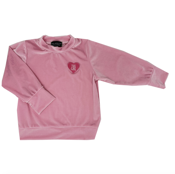 Wee Monster - The Girl Pink Velvet Sweatshirt