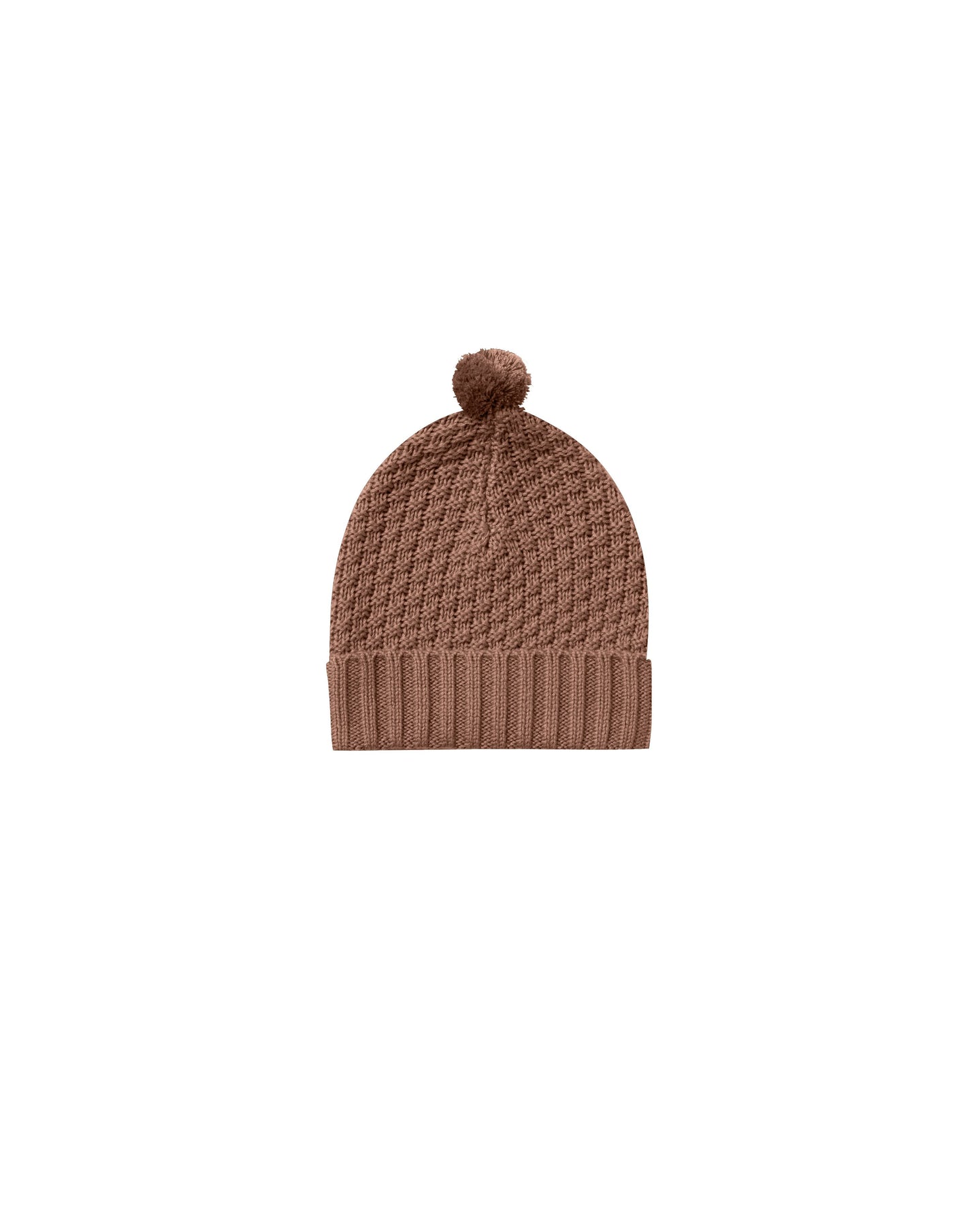 Organic Knit Pom Beanie - Clay