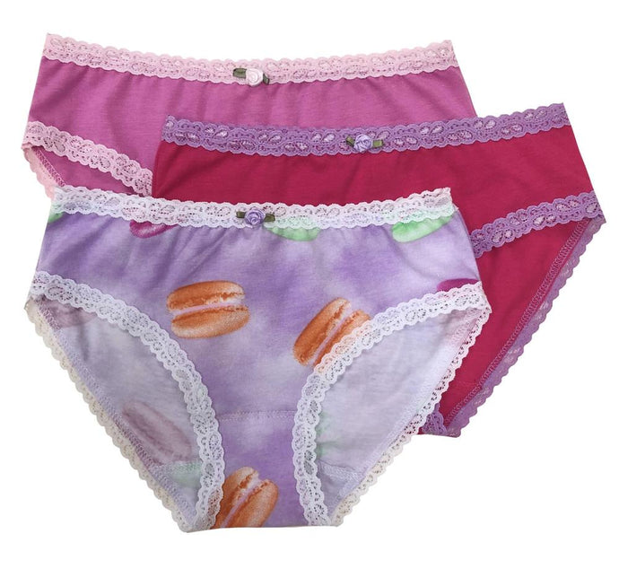 U20 Esme Girl's 3-Pack Panty Cool Girl, Chic, Bubbles, Strawberry