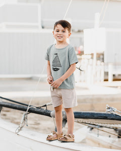 Rylee + Cru - Basic Tee - Sailboat - Aqua