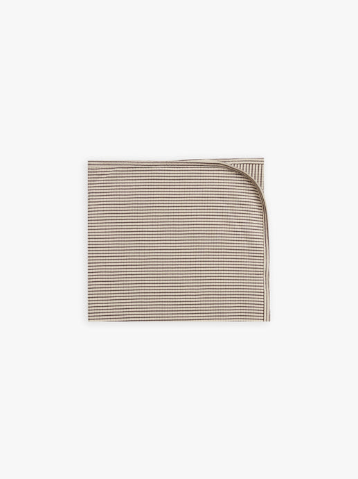 Quincy Mae - Organic Ribbed Baby Blanket - Charcoal Stripe