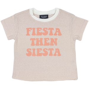 Fiesta Then Siesta Girls Boxy Tee - Tri Blush