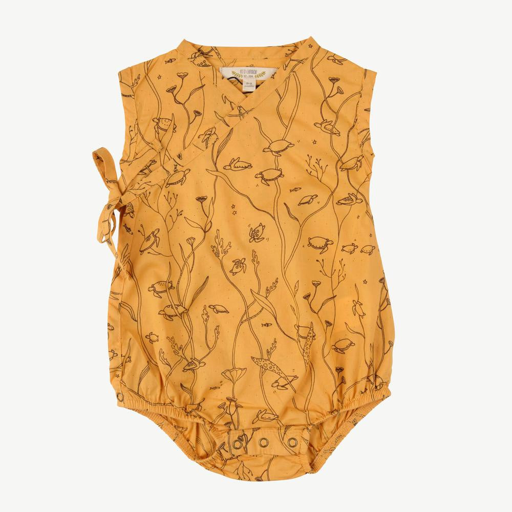 Red Caribou - Woven Sea Turtles Onesie - Oak Buff