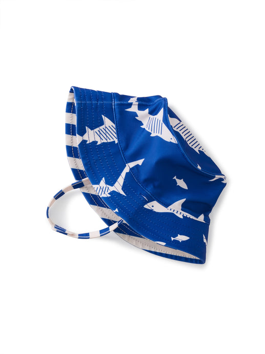 Tea Collection - Reversible Baby Sun Hat - Great White Sharks in Blue