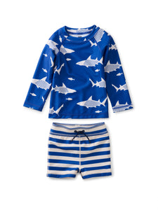 Tea Colection - Rash Guard Baby Swim Set - Great White Sharks in Blue