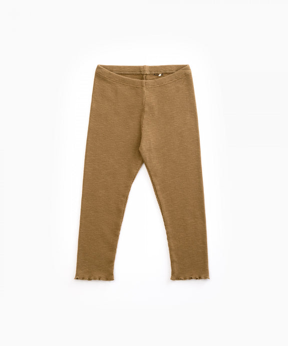 Play Up - Organic Cotton Girls Ribbed Leggings - Rival