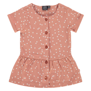 Babyface - Organic Baby Girls Polka Dot Dress - Rosewood