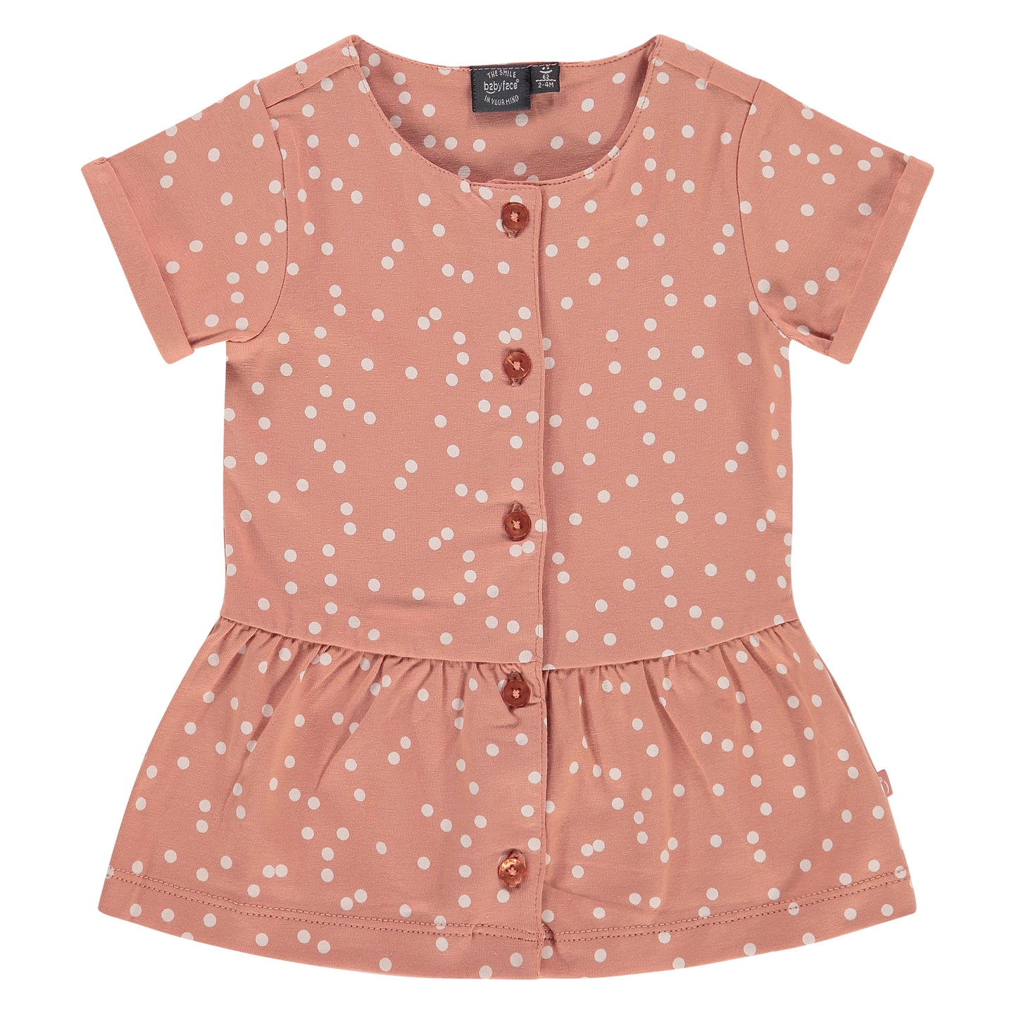 Babyface - Organic Baby Girls Polka Dot Dress - Rosewood