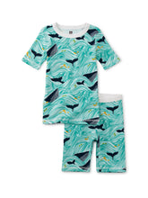 Load image into Gallery viewer, Tea Collection - In Your Dreams Pajama Set - Scottish Whale Waves