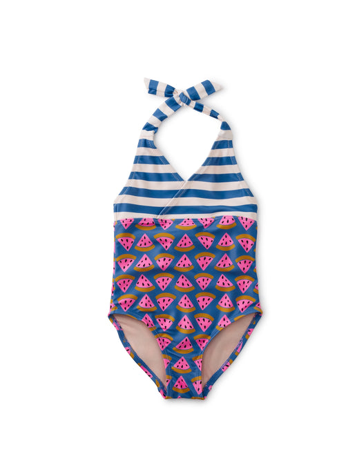 Tea Collection - Halter One-Piece Swimsuit - Watermelon Wedge