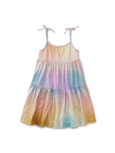 Load image into Gallery viewer, Tea Collection - Tiered Tie Shoulder Dress - Rainbow Gradient