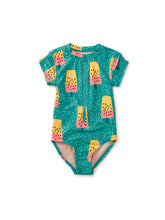 Load image into Gallery viewer, Tea Collection - Rash Guard One-Piece Swimsuit - Melon Popsicle in Green