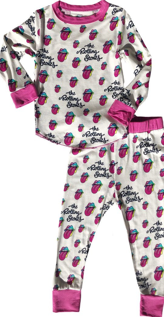 Rowdy Sprout - Rolling Stones Bamboo Base Layer Set - Pink Trim