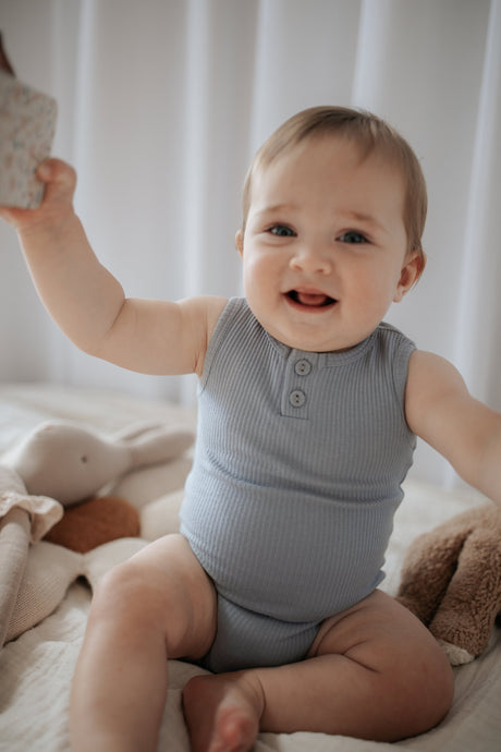 Jamie Kay - Organic Essential Singlet Bodysuit - Faded Denim