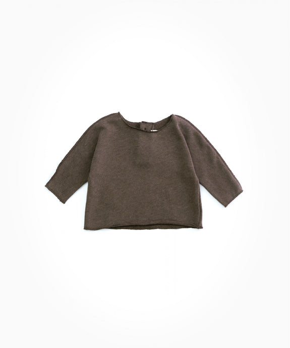 Play Up - Organic Cotton Top W/ Wood Buttons - Walnut