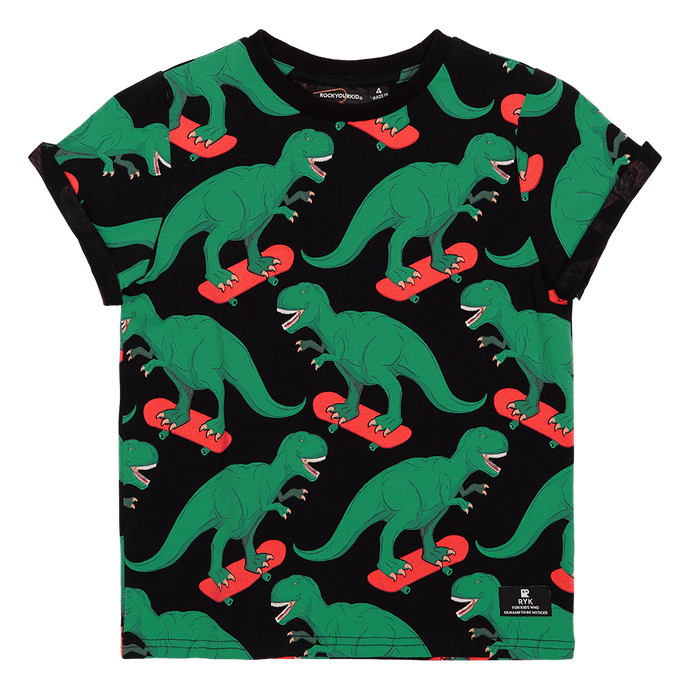 Rock Your Baby - Dino Skater T-Shirt - Multicolored