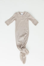 Load image into Gallery viewer, Mebie Baby - Oatmeal Organic Cotton Ribbed Knot Gown