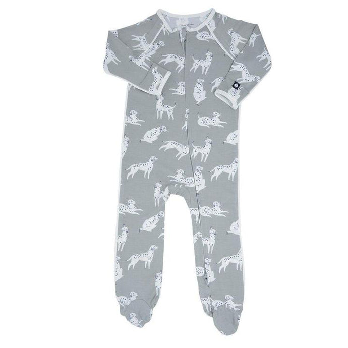 Sweet Bamboo - Bamboo Piped Zipper Footie - Dalmations