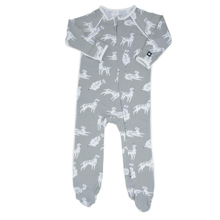 Sweet Bamboo - Bamboo Piped Zipper Footie - Dalmations