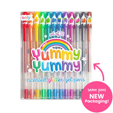 Load image into Gallery viewer, Yummy Yummy Scented Colored Glitter Pens - Set of 12