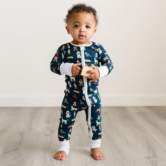 Puppy Love (White Trim) Convertible Romper/Sleeper