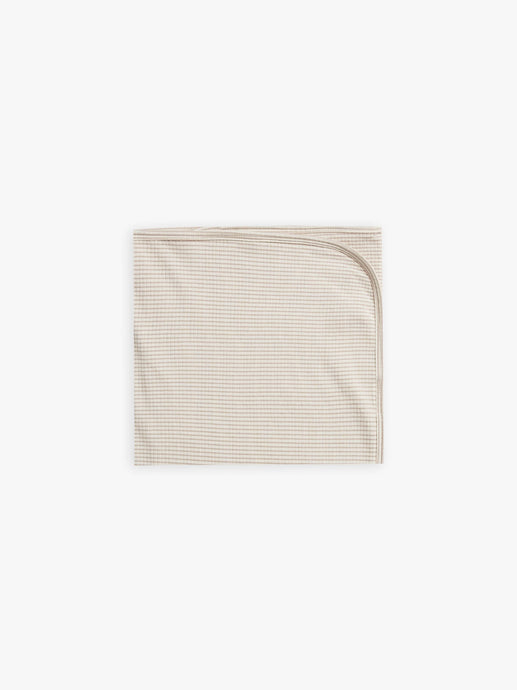 Quincy Mae - Organic Ribbed Baby Blanket - Ash Stripe