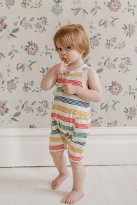 Fin & Vince - Short Jumpsuit - Pima Cotton - Rainbow Stripe