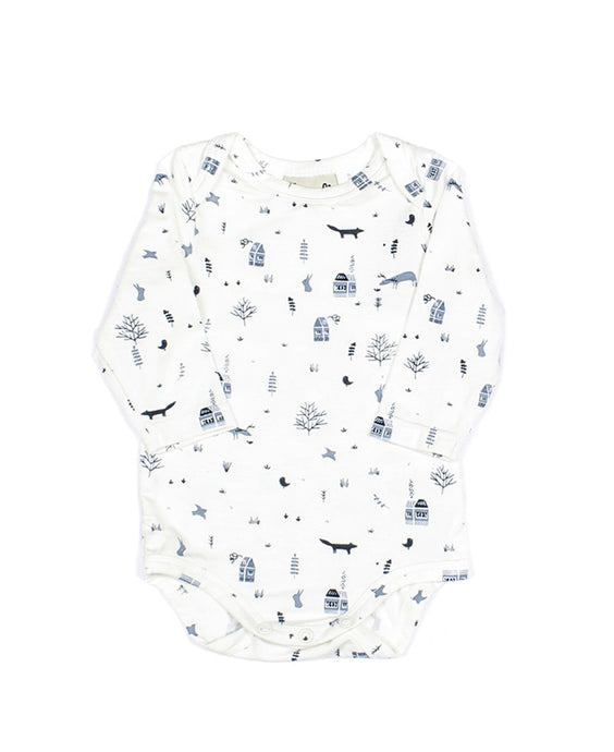 Modal Bodysuit - Blue Forest Animals
