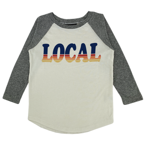 Tiny Whales - Local Long Sleeve Raglan - Natural/Tri Gray