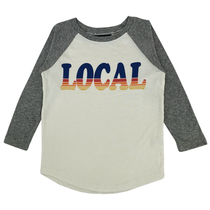 Tiny Whales - Local Long Sleeve Raglan - Natural/Tri Gray