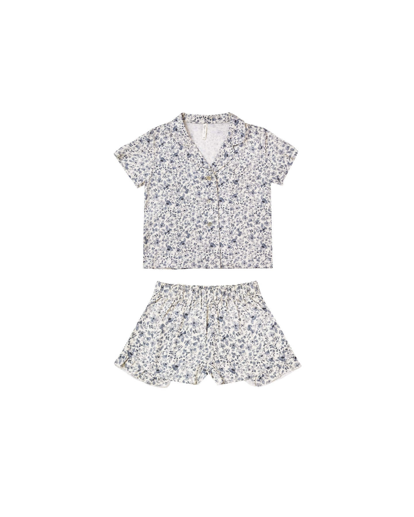 Rylee + Cru - Blue Floral Bedtime Pajama Set - Ivory/Blue Floral