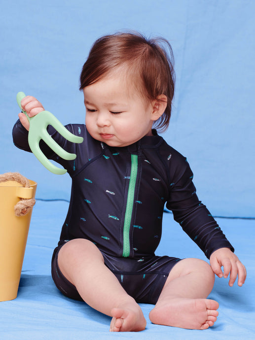 Tea Collection - Rash Guard Baby Swimsuit - Sardines in Indigo