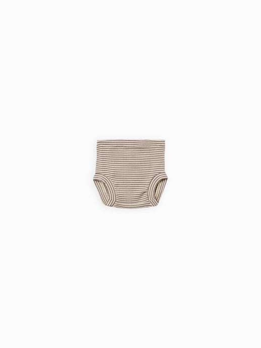 Quincy Mae - Organic Ribbed Bloomer - Charcoal Stripe