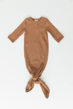 Load image into Gallery viewer, Mebie Baby - Mustard Organic Cotton Ribbed Knot Gown