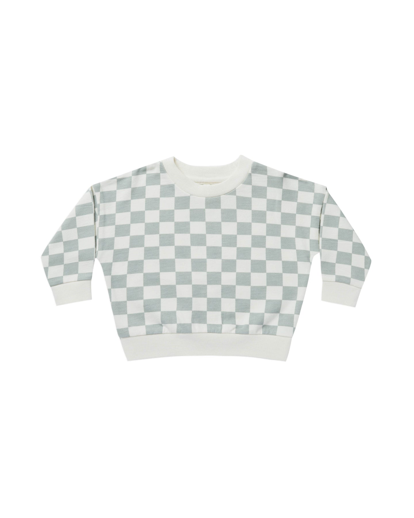 Terry Crewneck - Light Blue Check