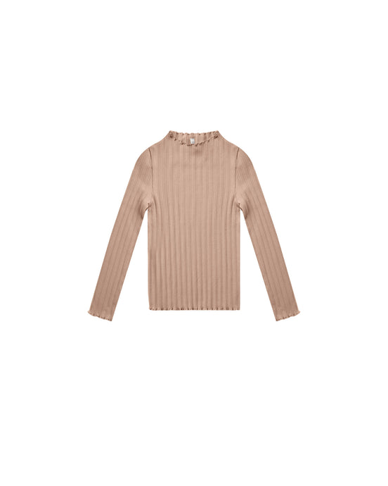 Rylee + Cru - Long Sleeve Ribbed Tee - Rose