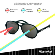Load image into Gallery viewer, CLASSICS Aviator Polarized Sunglasses - Black 3Y - 6Y