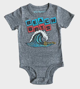 Rowdy Sprout - The Beach Boys Short Sleeve Onesie - Tri Grey