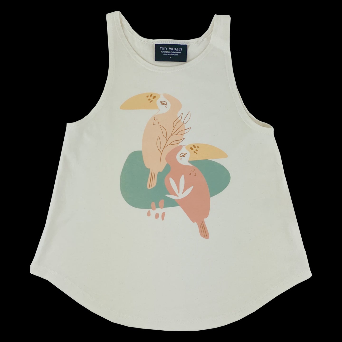 Tiny Whales - Birds of a Feather Flowy Tank - Natural