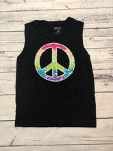 Load image into Gallery viewer, Flowers By Zoe - Neon Sequin Peace Tank Top - Black