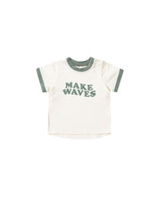 Load image into Gallery viewer, Rylee + Cru - Ringer Tee - Make Waves - Aqua