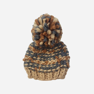 The Blueberry Hill - Charlie Plaid Knit Hat - Latte