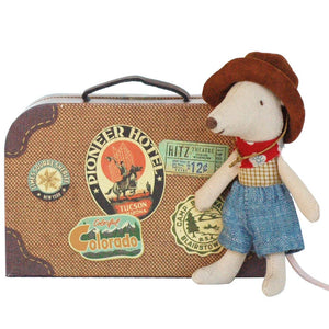 Maileg - Cowboy in a Suitcase - Little Brother Mouse