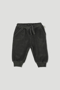 My Little Cozmo - Velour Baby Pants - Dark Grey