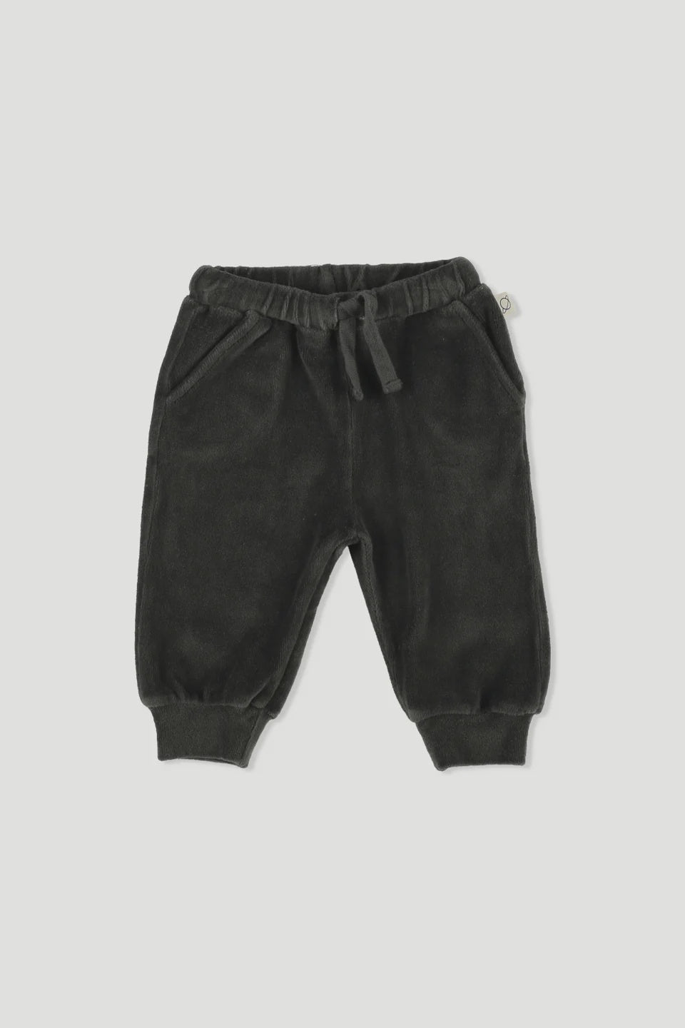 My Little Cozmo - Velour Baby Pants - Dark Grey